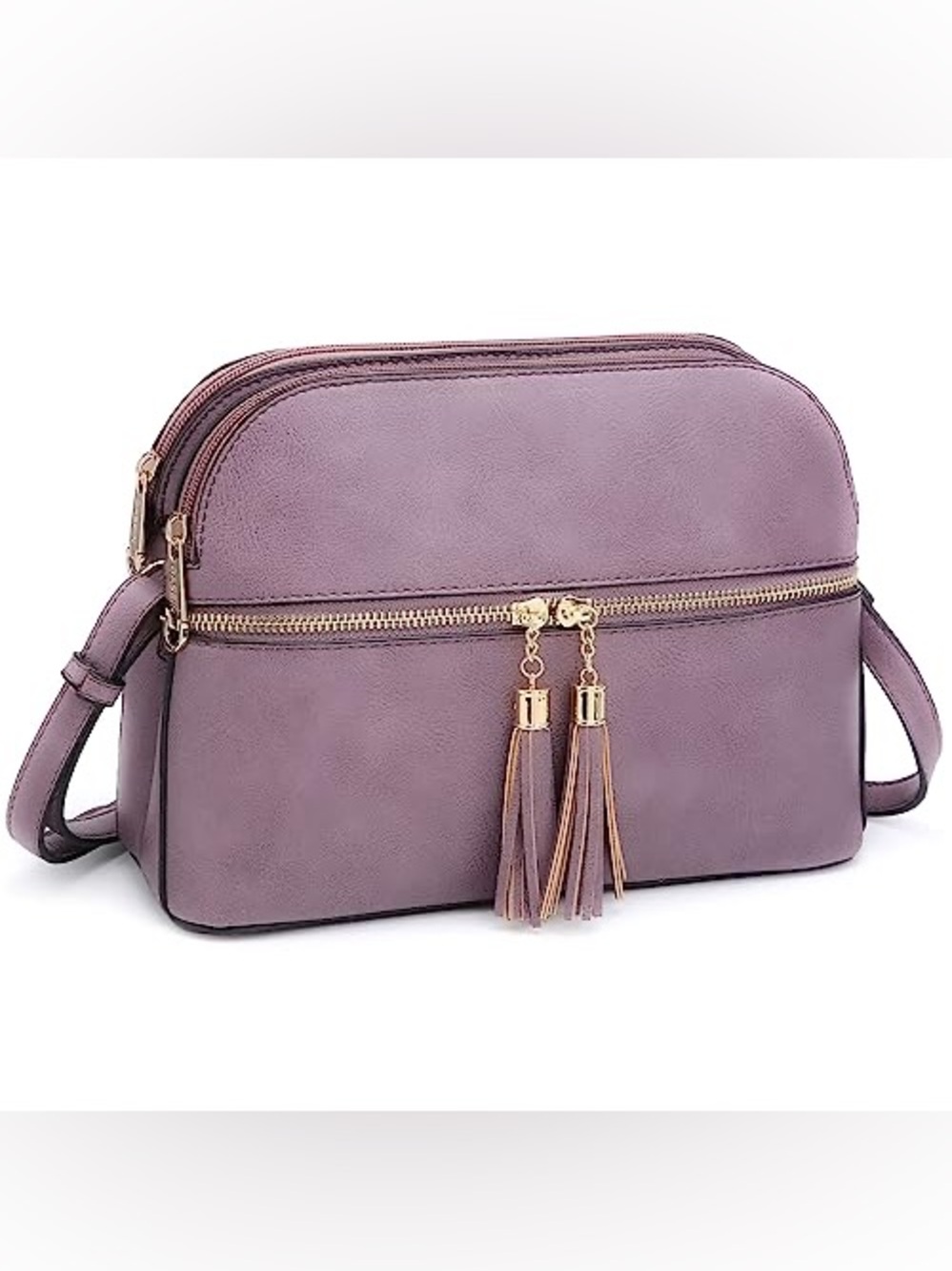 Dasein Purple Crossbody Bag with Tassel Accent